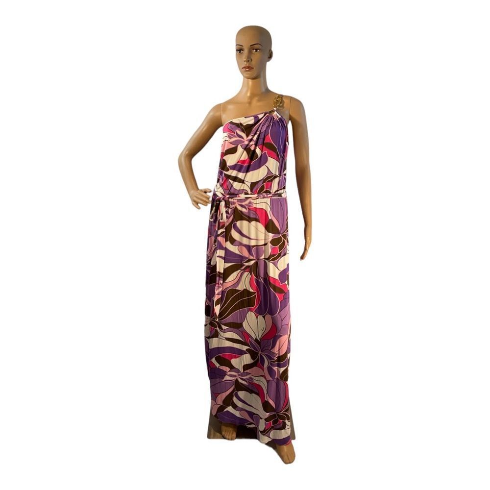 MILLY Of New York Women’s Floral Print Long Sleeveless Maxi Dress Size: L